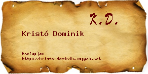 Kristó Dominik névjegykártya