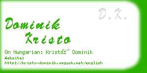 dominik kristo business card