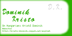 dominik kristo business card